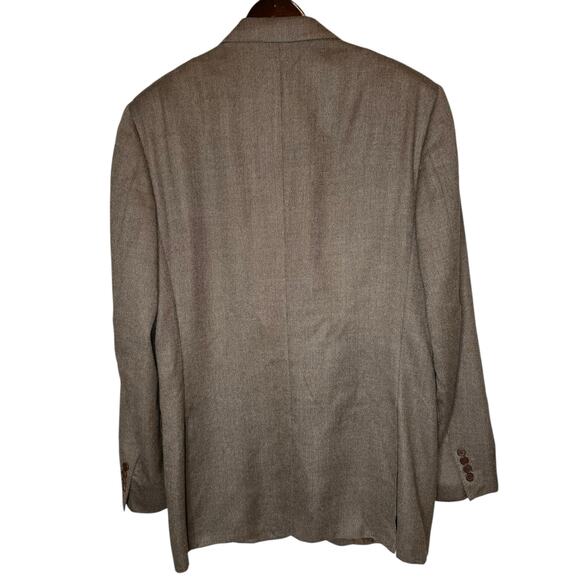 Canali Men's Wool Silk Blend Tweed Brown Blazer Made in Italy size 44L - Picture 4 of 10
